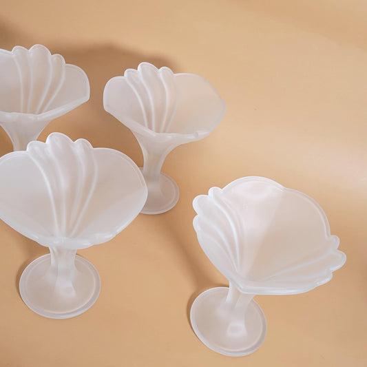 coupes à dessert art déco 1980s x2