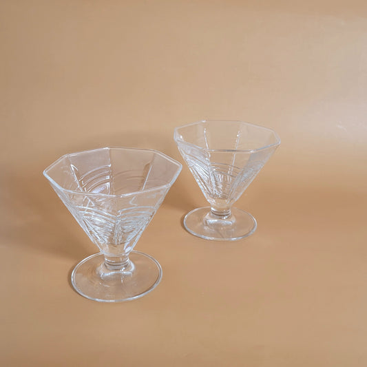 coupes à dessert art déco x2