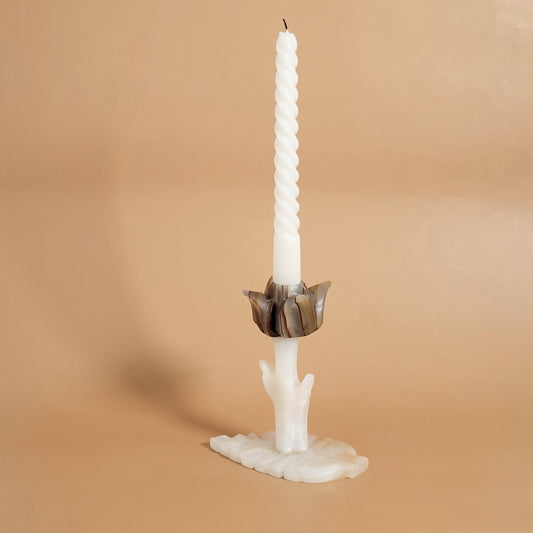 bougeoir vintage Tulipe en onyx