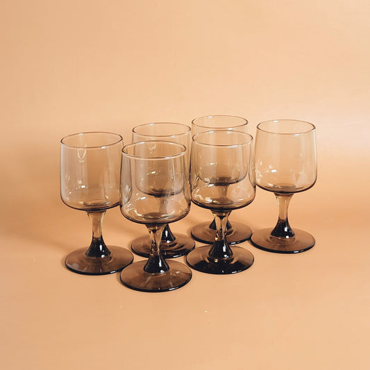 verres à pied fumés x6