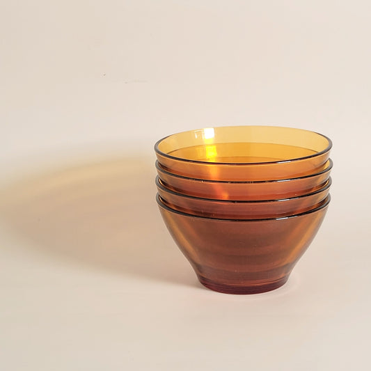 bols ambrés, Duralex et Vereco  x2