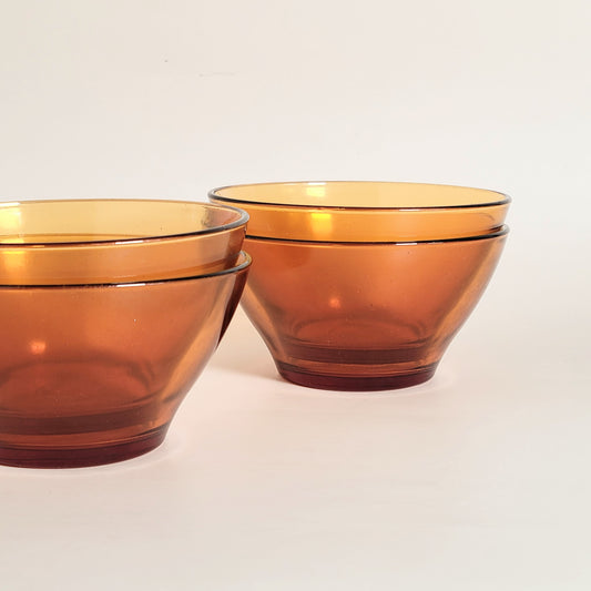 bols ambrés, Duralex et Vereco  x2