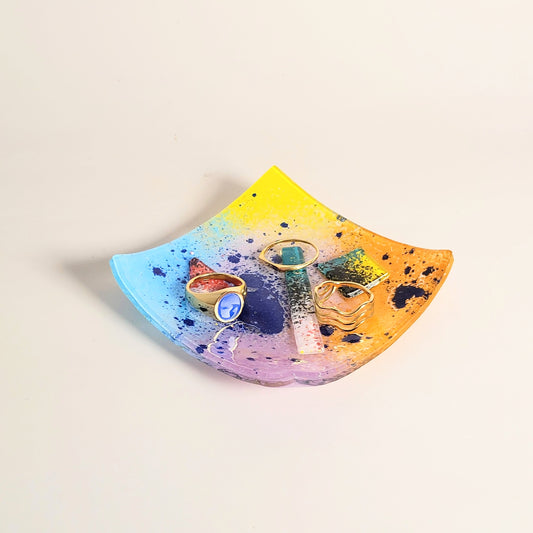 mini coupelle vintage en verre multicolore